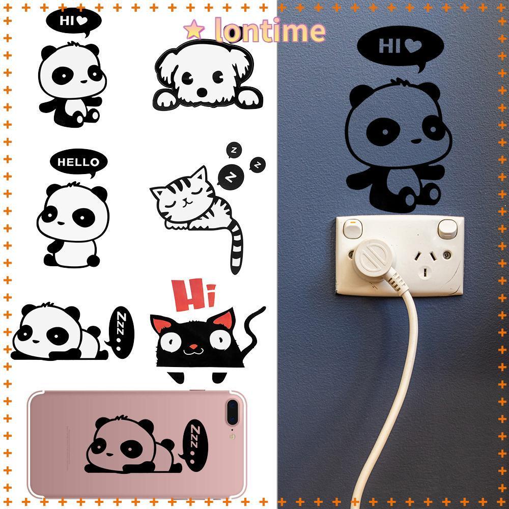 Miếng Dán Trang Trí Công Tắc Hình Gấu Trúc Dễ Thương