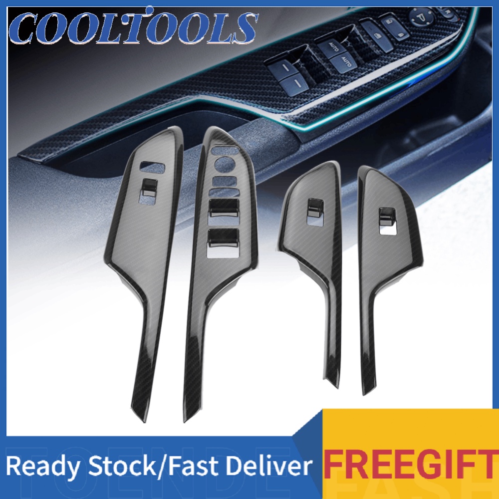 Set 4 ốp bệ tựa tay bằng sợi carbon cho ô tô Honda Civic 2016-2017