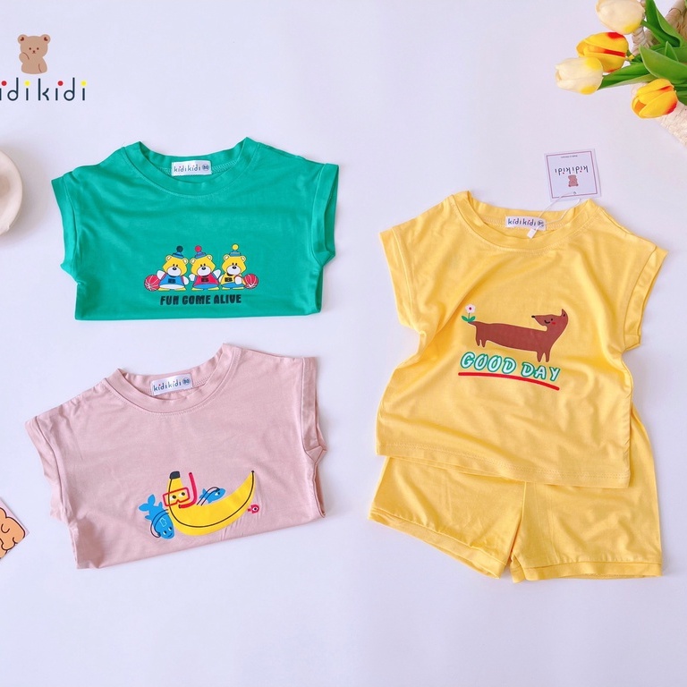 Đồ Bộ Bé Trai Thun Lạnh KidiKidi Sát Nách Quần Đùi Cho Bé