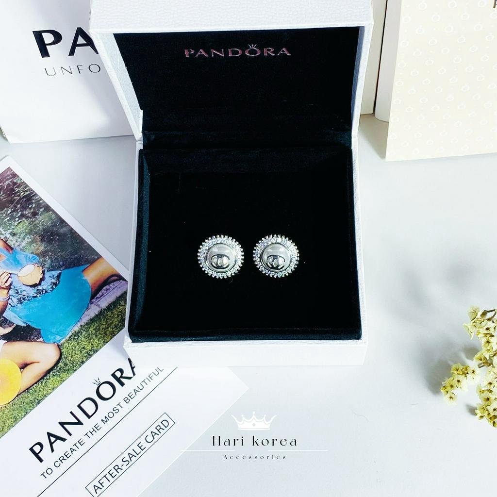 Bông tai đính đá CN, khuyên tai CN xinh, phụ kiện trang sức nữ Hari korea accessories