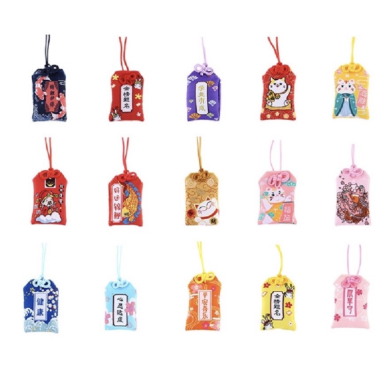 Túi Phước Omamori May Mắn Liugems Đeo Bên Người, Mix Đá, Thảo Mộc, Muối Hồng Himalaya Mang Tài Lộc, Tình Yêu