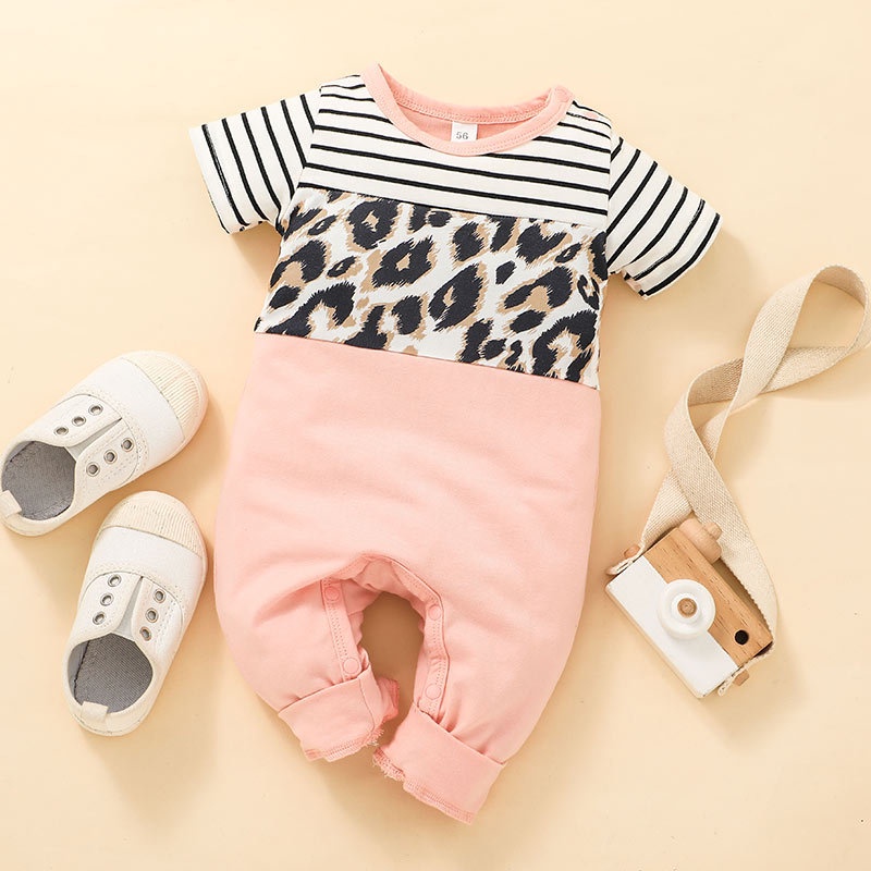 Body bé gái đồ sơ sinh từ 0 đến 9 tháng bodysuit liền thân mùa hè tay ngắn quần áo cho bé trẻ em