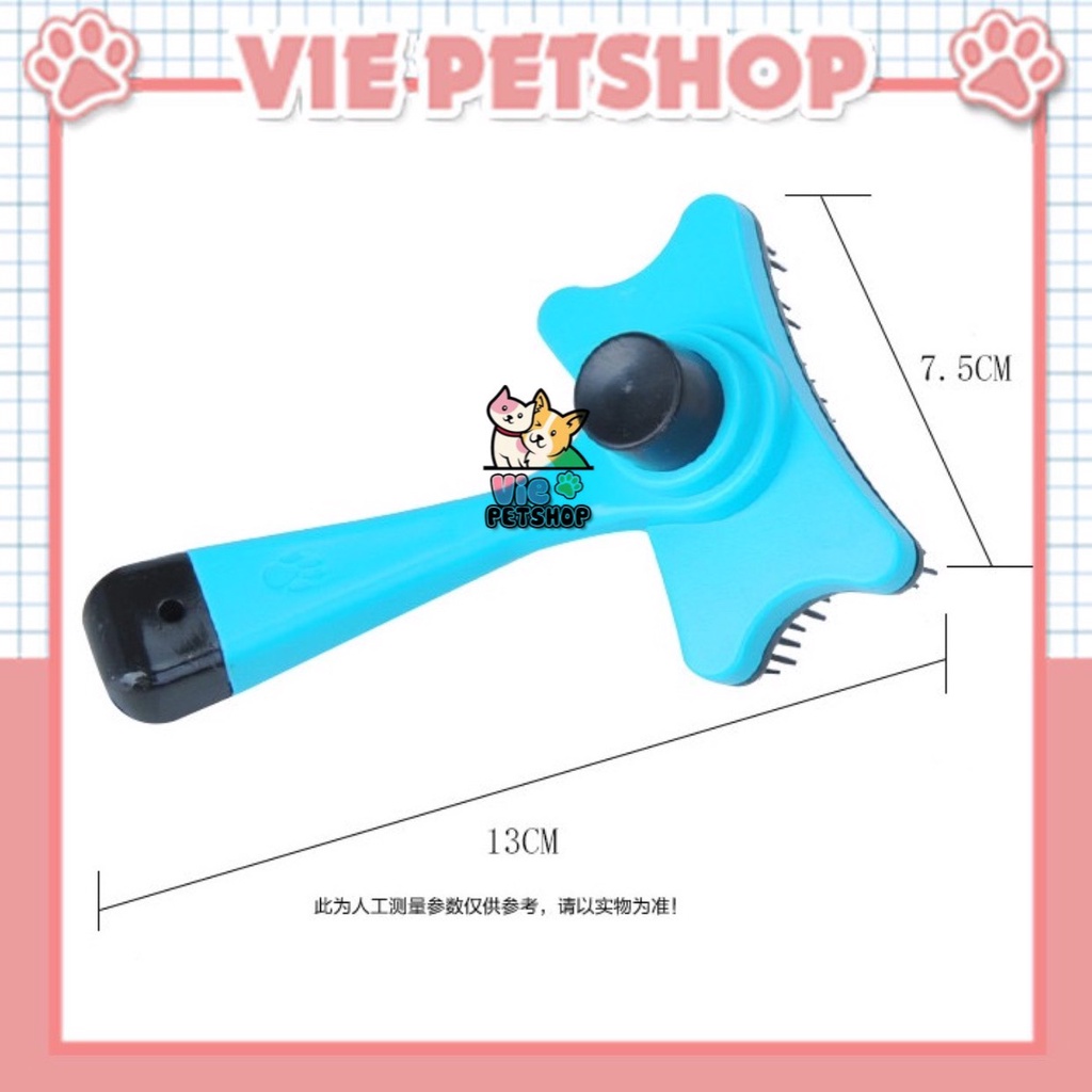 Lược Chải Lông Rụng Có Nút Bấm cho Chó Mèo Nhỏ | Vie PETSHOP