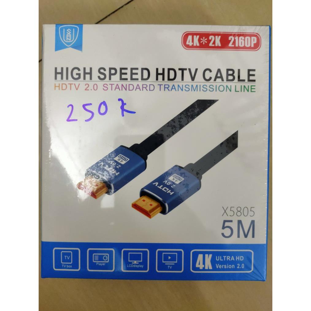 Cáp HDMI USAN 2.0 TIÊU CHUẨN 4K Chiều dài 5 mét - HDMI USAN 2.0-5m