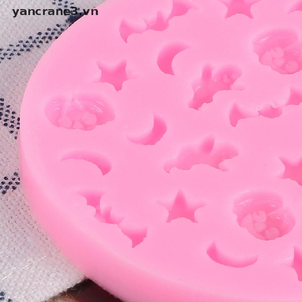 {YAN3} Khuôn Silicon Làm Bánh Kẹo Sô Cô La Hình Ngôi Sao Mặt Trăng Ma Quỷ Bí Ngô Hoạt Hình Cho Nhà Bếp {yancrane3.vn}