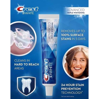 Kem Đánh Răng Crest 3D White Advanced Whitening 158g
