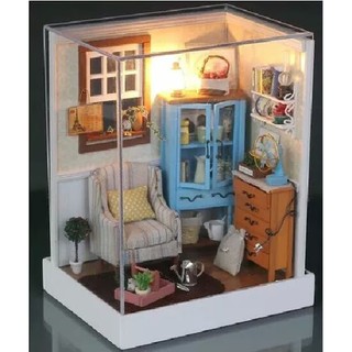 Nhà Búp Bê lắp ghép có đèn Phòng đọc sách