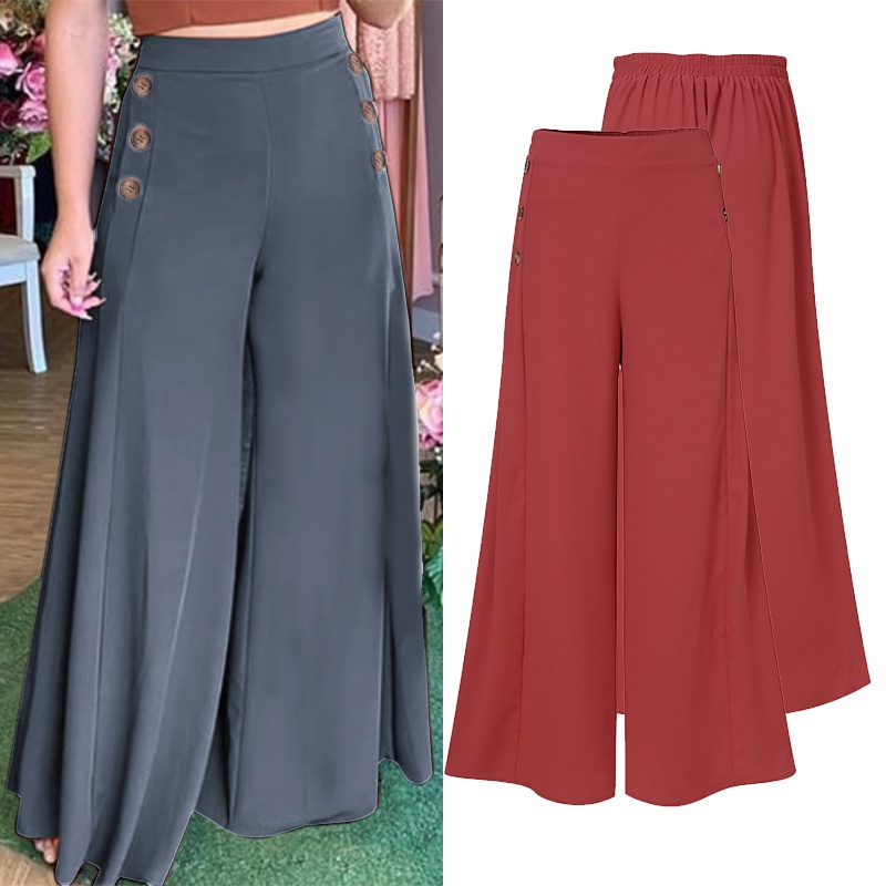 Zanzea Quần Dài Ống Rộng Thời Trang Nữ Tính