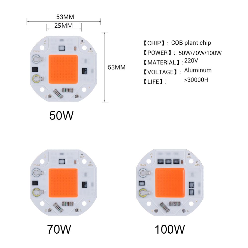 Đèn Led Kích Thích Tăng Trưởng Thực Vật 220v Cob 50w 70w 100w