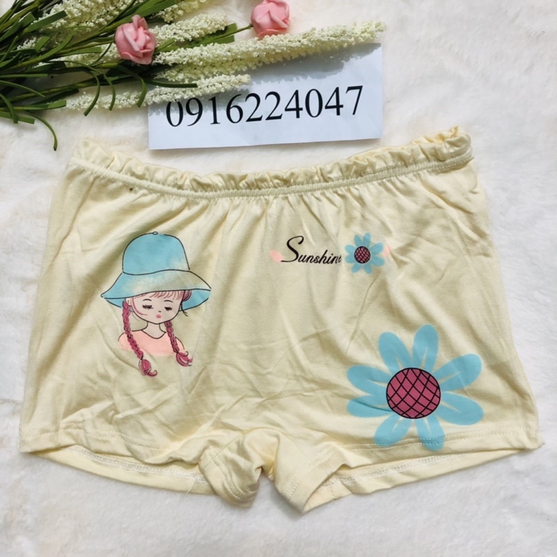 Set 10 Quần lót bé gái, quần chíp đùi trẻ em cotton