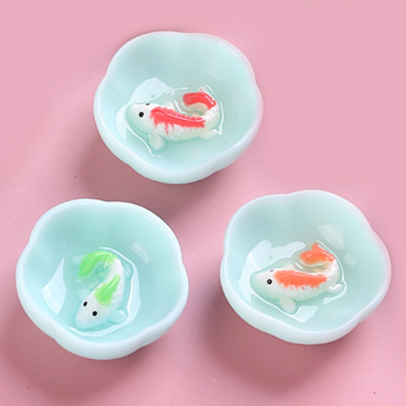 Charm (C228) slime/ Dụng Cụ Trang trí [Ko Keo &amp; Nút] Hình Chén Cá Chép 3D