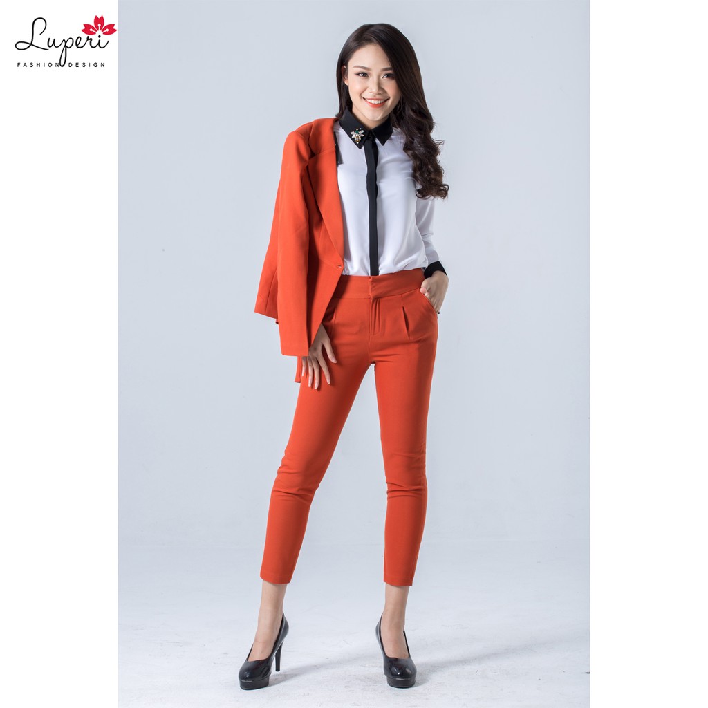 Set Vest Nữ Cổ Bẻ Ve Một Cúc LUPERI LFBV668