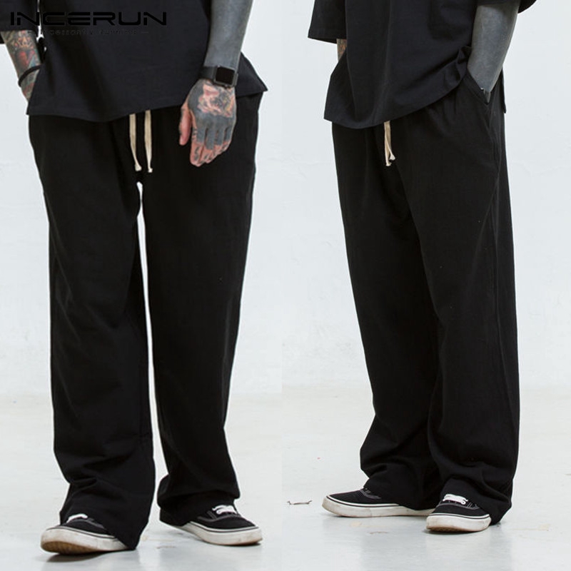 INCERUN Mens Casual Linen Oversize Vintage Yoga Pants | BigBuy360 - bigbuy360.vn