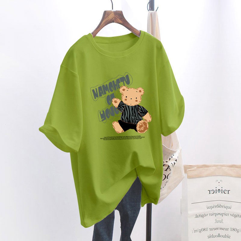 NRVP Áo Thun Tay Ngắn Dáng Rộng In Họa Tiết Thời Trang Mùa Hè Mới 2021 Cho Nữ