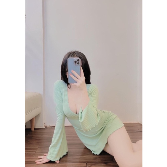 Đầm tay loa cuốn biên siêu nữ tính - Colory shop