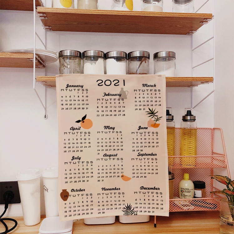 Lịch vải treo tường decor phòng dễ thương năm 2022 Teddy Bears store