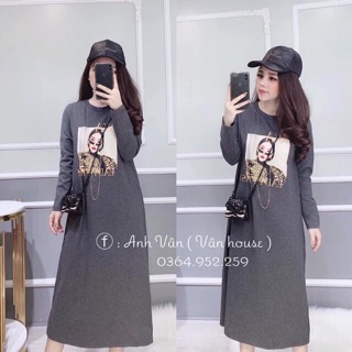 Váy suông in hình cô gái chất đẹp
