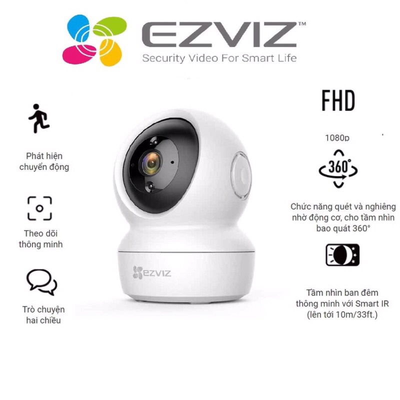 Camera Wifi EZVIZ-C6N Full1080P 2MP Thẻ nhớ 32g_Hàng chính hãng