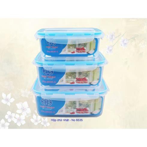 ( hang hot) Hộp Đựng Thực Phẩm Hình Chữ Nhật 6535 - đồ dùng đựng đồ nhà bếp tiện lợi