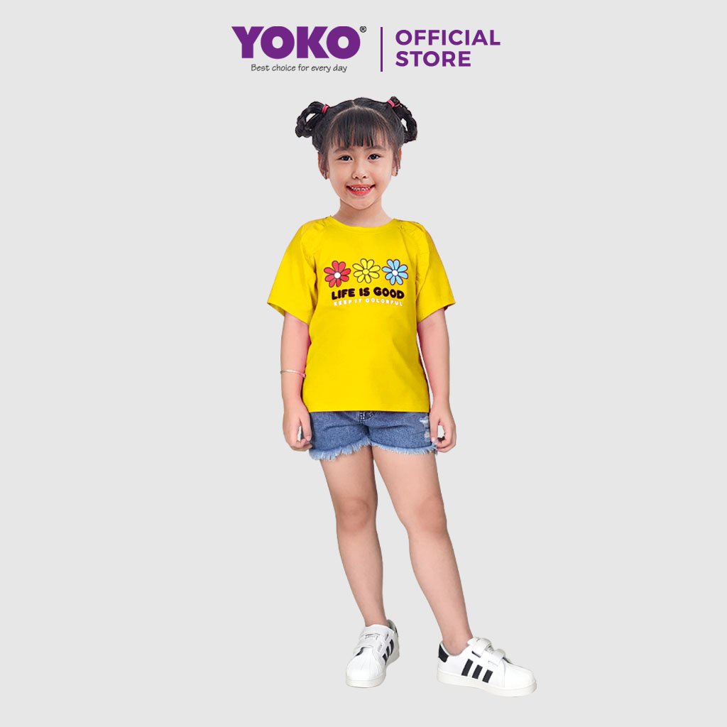 Bộ Quần Áo Thun Bé Gái Tay Ngắn Quần Jean (1-5 Tuổi) YOKO KID’S FASHION 21369G