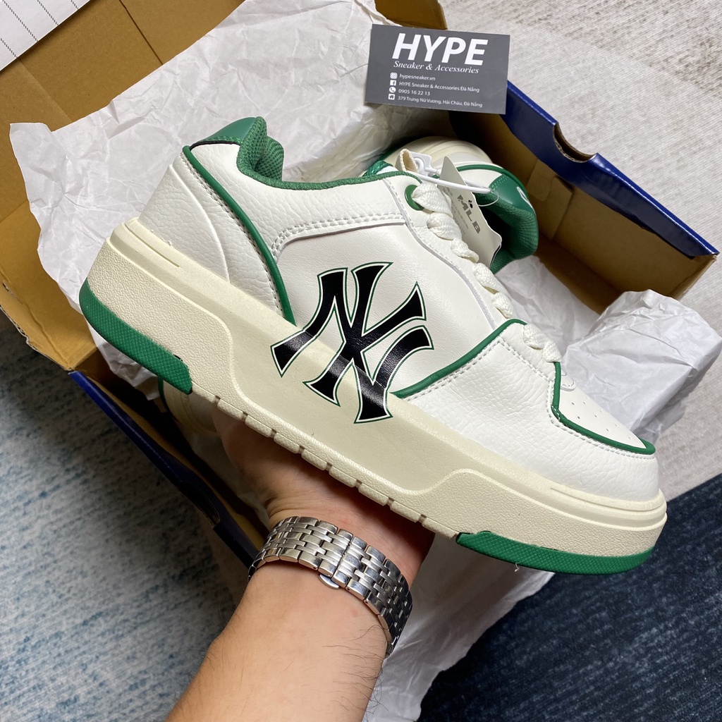 Giày sneaker MLB Chunky Liner Yankees New York White Green (Trắng/Xanh) - Bản 1:1 | HYPE Sneaker