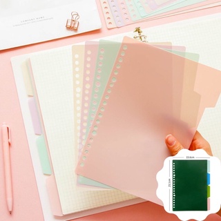 set 4 tab phân trang A5 20 lỗ pastel