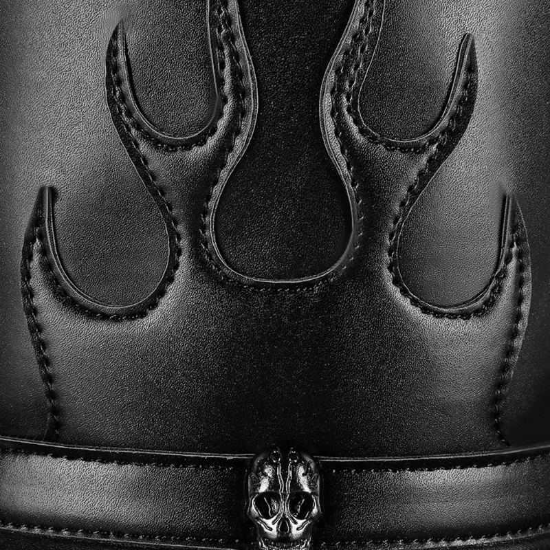 Mũ Bác Sĩ Bóng Chày Chất Liệu Da PU Màu Đen Dùng Hóa Trang Halloween