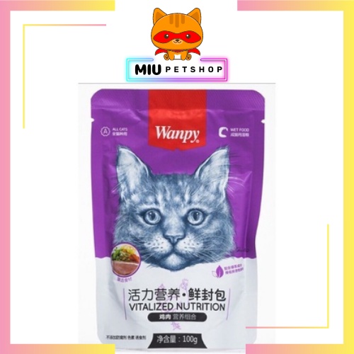 Pate cho mèo wanpy, pate wanpy cho mèo trên 3 tháng tuổi 7 vị siêu ngon - túi 80gr