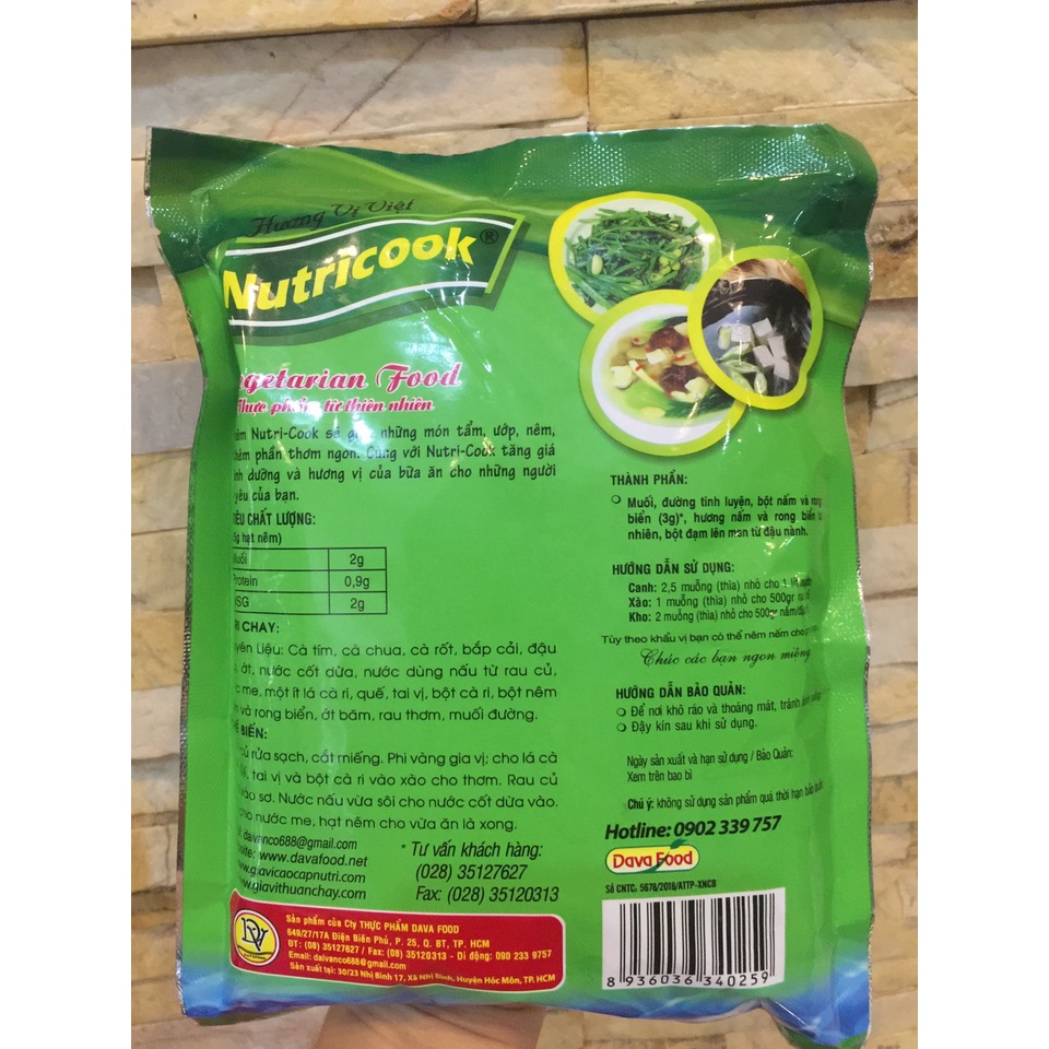 BỘT NÊM CHAY NẤM BÀO NGƯ VÀ RONG BIỂN NUTRICOOK GÓI 2KG