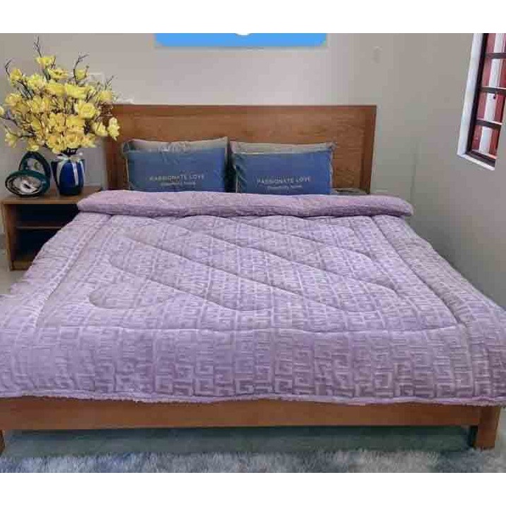 Chăn Lông Cừu Chữ Vạn Nỉ Nhung 3,5kg Nhập Khẩu Cao Cấp, Siêu Dày, Siêu Ấm, Siêu Mềm. Không Bai Xù, Không Rụng Lông Happy