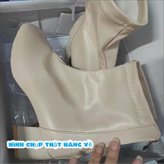 Bốt ngắn da trơn cổ lỡ gót 5p