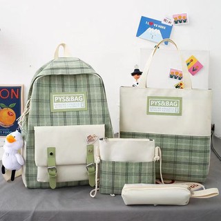 Balo nữ cặp sách nữ set 4 món balo+túi+víxinh dành cho bạn gái ❤☞phong cách hàn quốc
