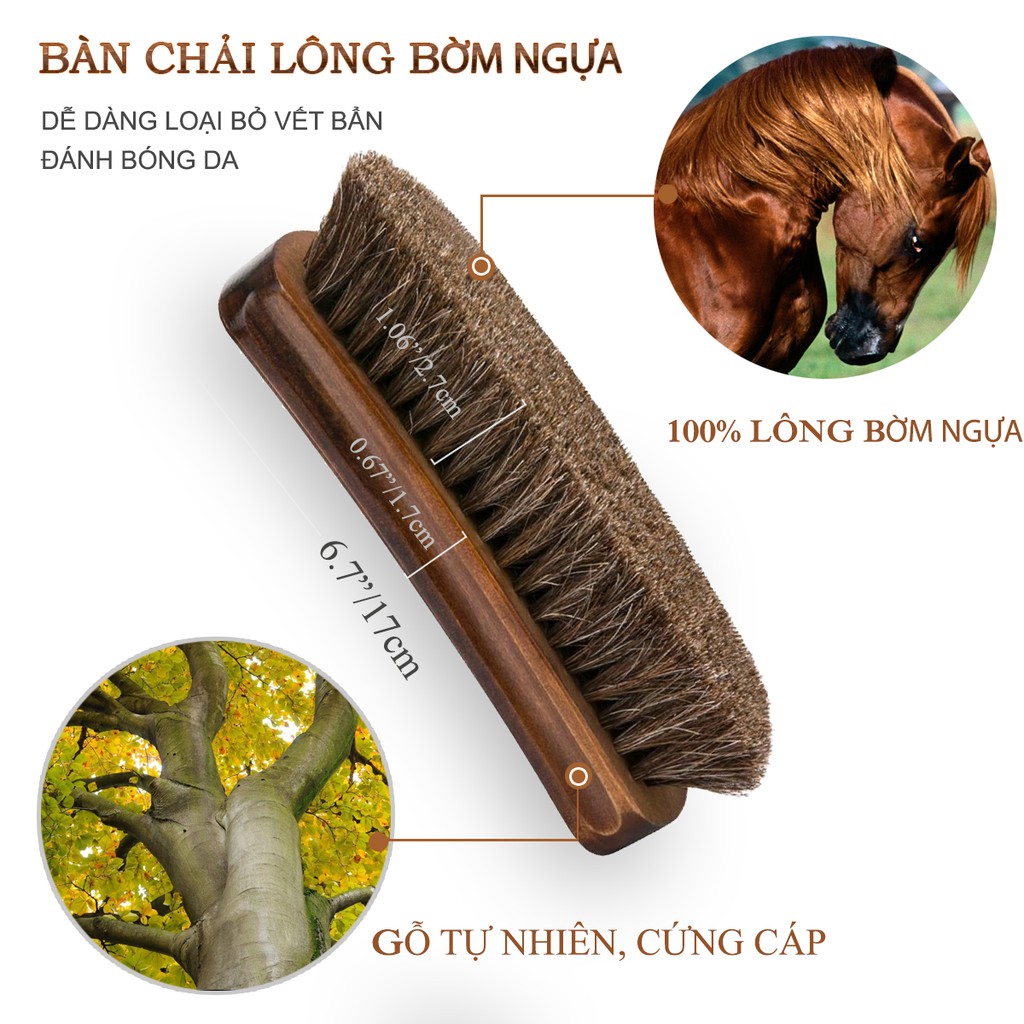 Bàn Chải Đánh Giày Lông Ngựa 17x5cm