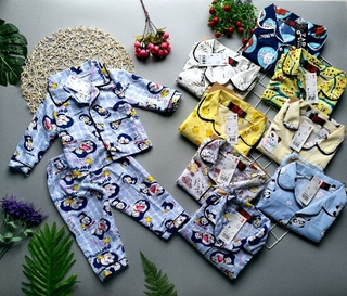 Pizama yukata thô lụa cho bé trai bé gái