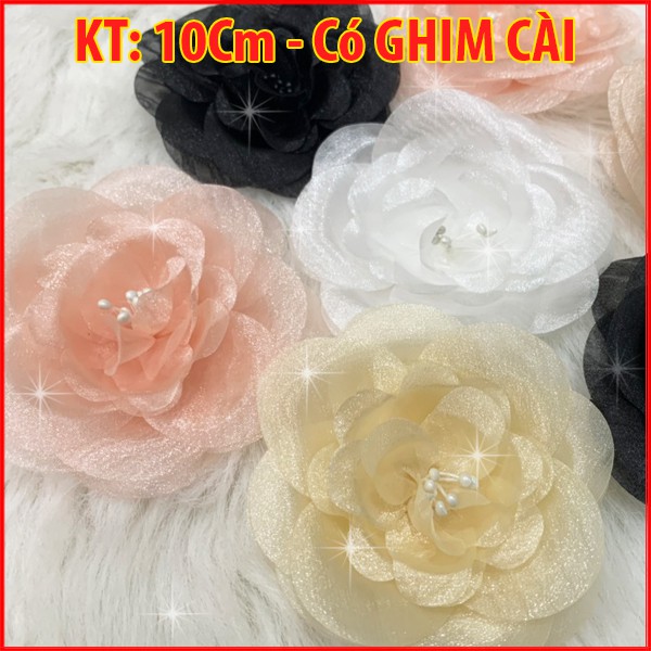 Tag Ghim Hoa Trà Voan Cài Áo Váy Handmade Màu Pastel Cao Cấp - Phụ Kiện Trang Trí Dành Cho Nữ CH006 CH003