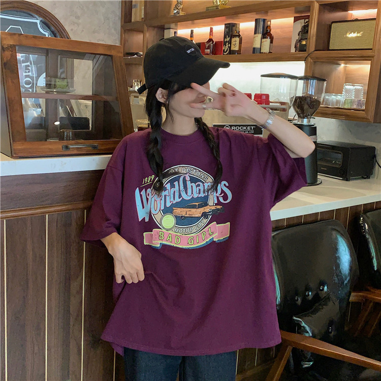 NRVP T-shirt female summer 2021 new Korean version loose large size short-sleeved student shirt ins trend tees