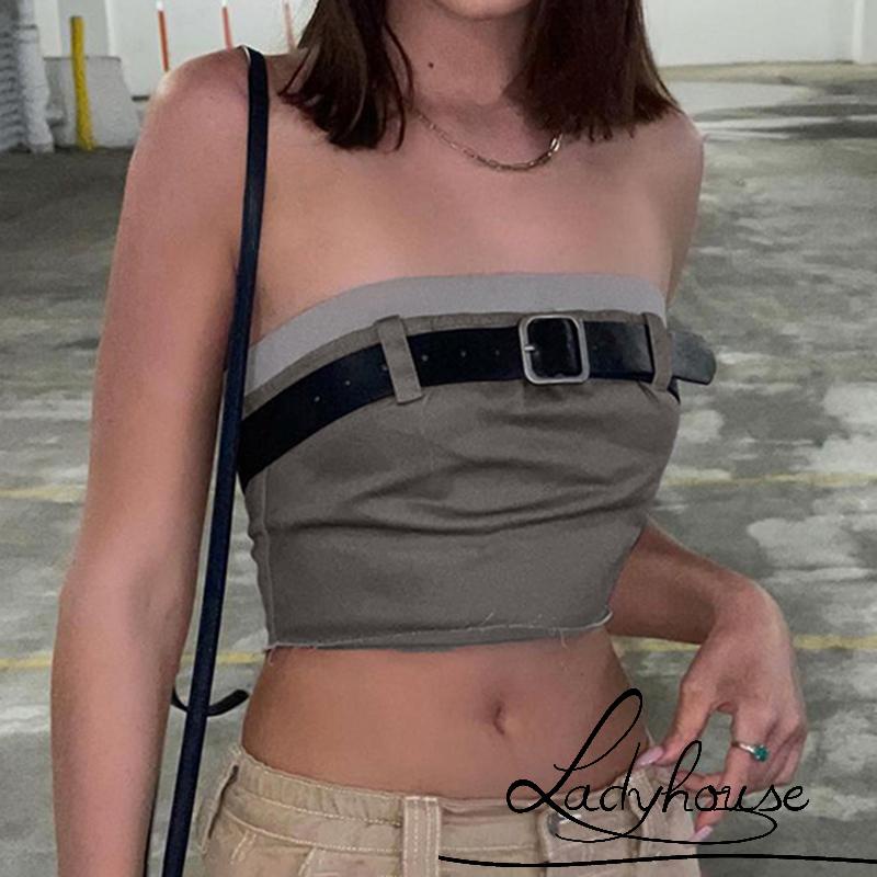 Áo denim Không Tay Hở Lưng Phong Cách Cổ Điển Quyến Rũ Dành Cho Nữ