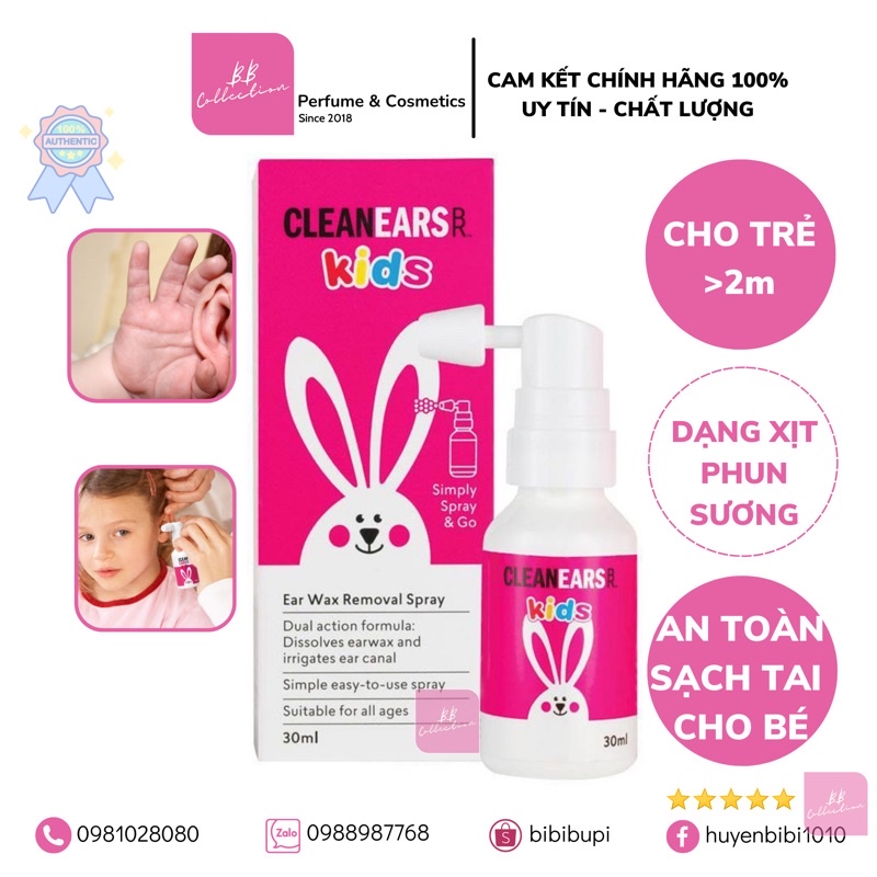 Xịt Tan Ráy Tai Clean Ears Kids 30ml Của Úc