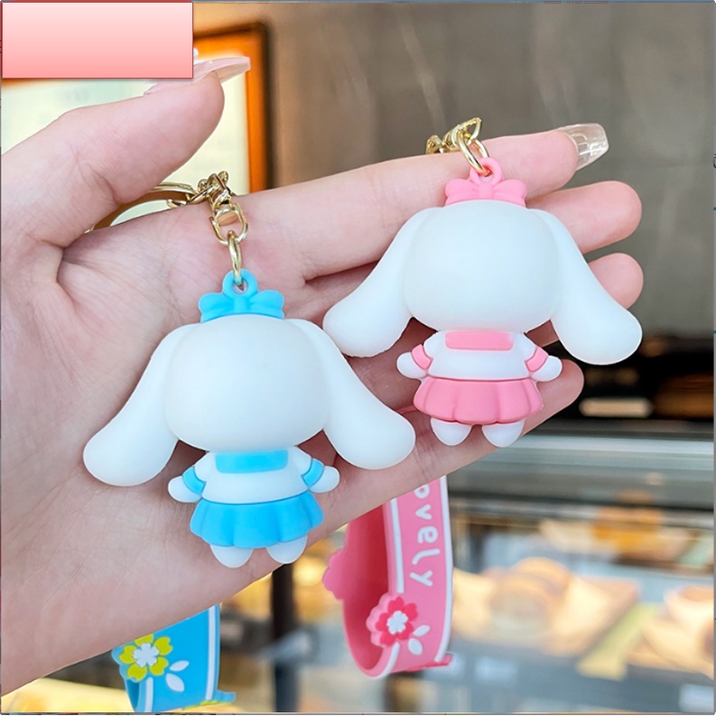 Móc Khóa Đẹp Hình Thỏ Lovely Hoa Anh Đào Cute phụ kiện Túi Xách dễ thương -Minkey