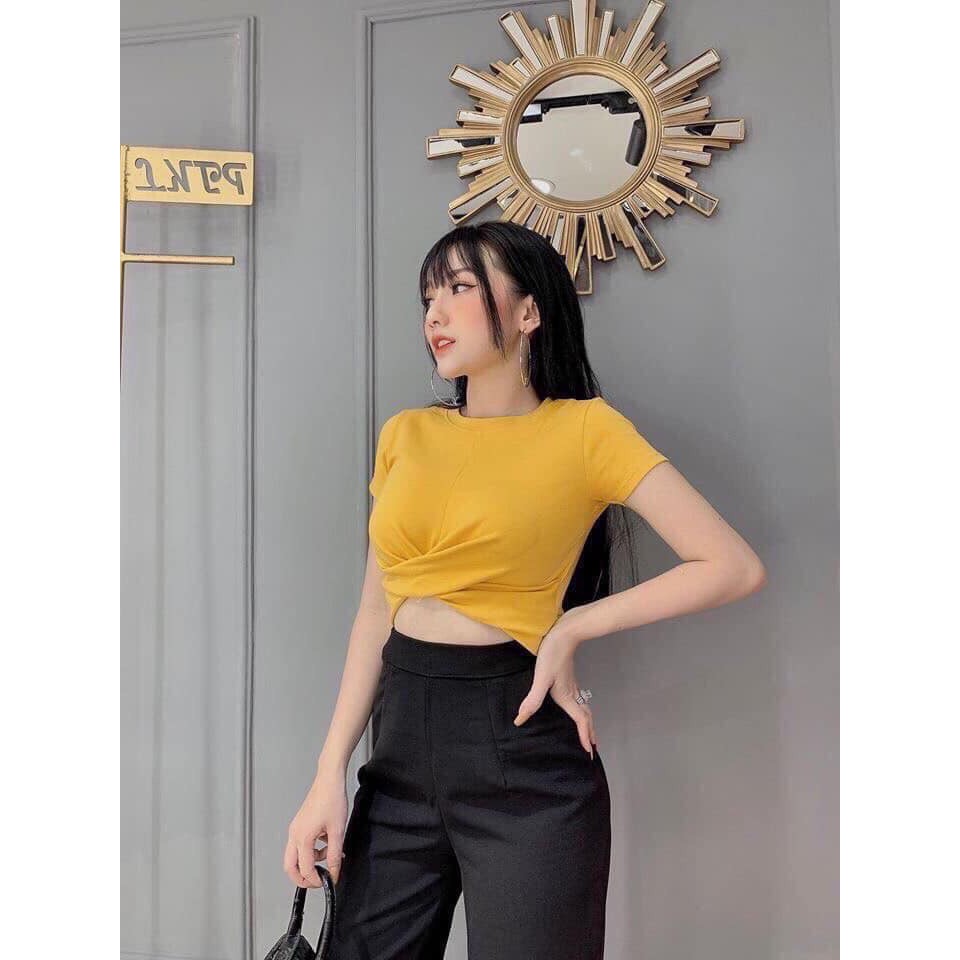 thun bozip-áo croptop xoắn eo xinh xắn siêu hot