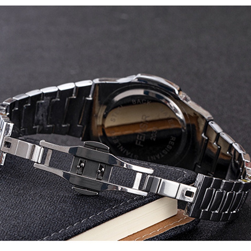 Đồng hồ nam chính hãng đẹp dây thép cao cấp mặt vuông thời trang họa tiết cổ điển chống nước Rozida'1 DH16 | BigBuy360 - bigbuy360.vn