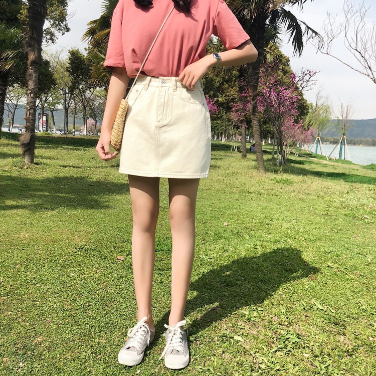 Chân váy jean nữ chữ A Emilyshop ulzzang