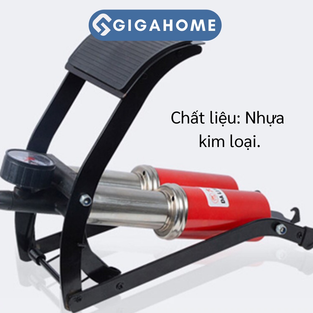 Bơm Hơi Đạp Chân Cho Xe Máy, Xe Đạp GIGAHOME 1 Piston Tiện Lợi, Nhanh Chóng 3086