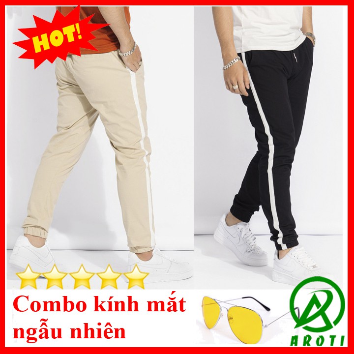 Quần Jogger Nam AROTI Form Slim Fit Vải Kaki Cao Cấp Mềm Mịn, Co Giãn Tốt Dáng Hàn Thể Thao Nhiều Màu- Đủ Size Qk43+KÍNH