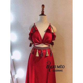 ĐẦM MAXI KHOÉT VAI XẺ TÀ (KÈM VIDEO HÌNH THẬT)