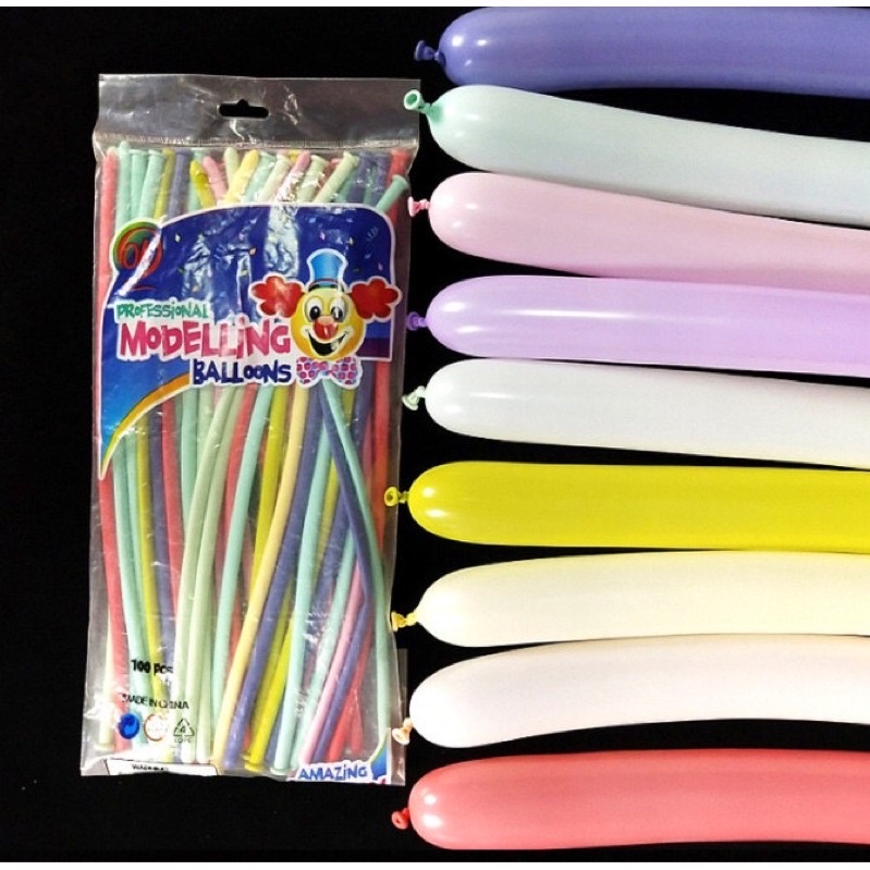 Bóng dài giun tạo hình màu nhạt pastel, bóng dài nặn hình nghệ thuật