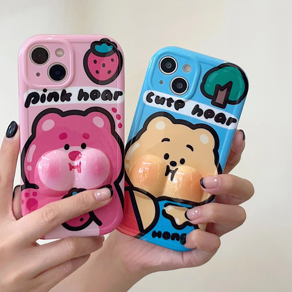 Ốp Điện Thoại Hình Gấu 3D Dễ Thương Cho iPhone 14 Pro Max 14 14 Plus 13 Pro Max 12 Pro Max 12 11 Pro Max