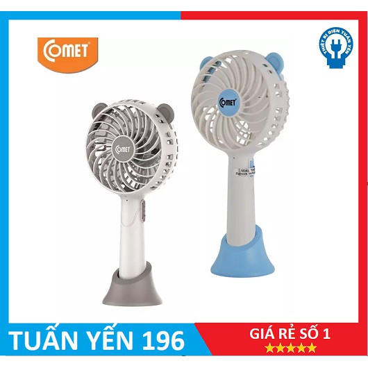 Quạt mini Cầm Tay tích điện sạc pin Comet 3W có đế rời CRF0804 Chính hãng