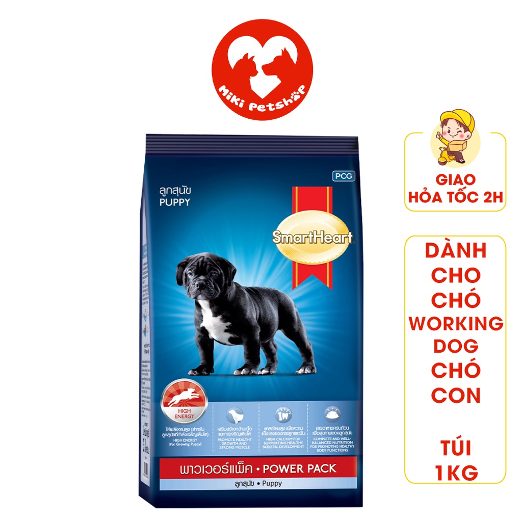 Thức Ăn Cho Chó Hạt Smartheart Power Pack Puppy Dành Cho Chó Con Túi 1Kg - Miki Petshop