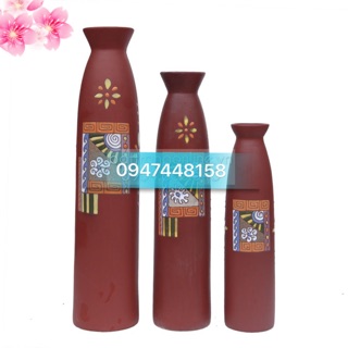 Bộ 3 bình gốm Bát Tràng